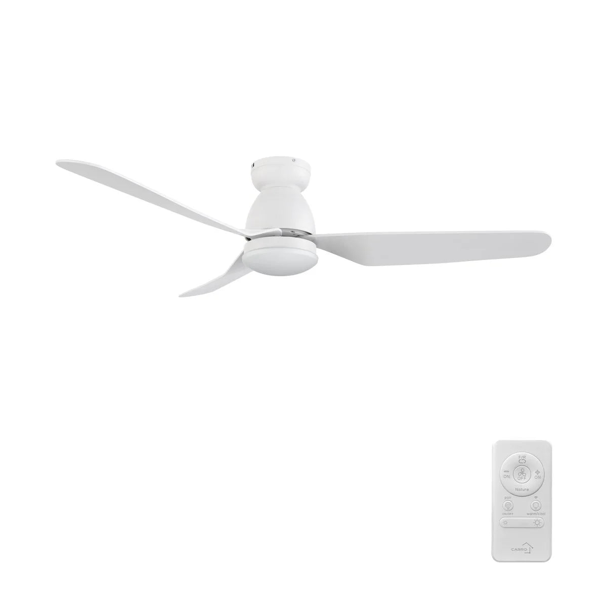 Carro USA SFR523N6-L12-W1-1-FM 52" Denver Remote Control Smart Ceiling Fan with LED Light  - Finish: White