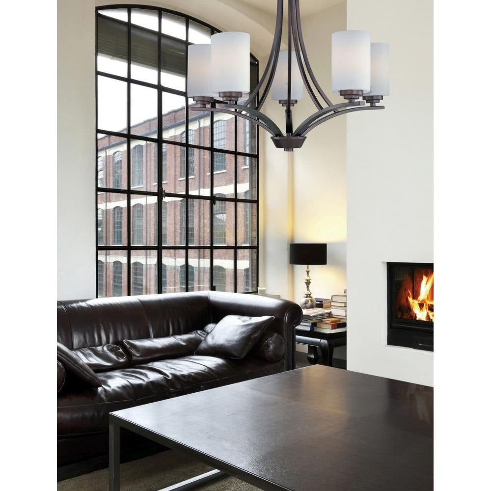 Maxim Lighting Deven Chandelier Lifestyle Photo in Living Room Setting