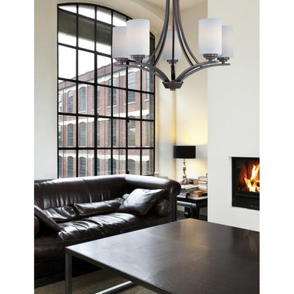 Maxim Lighting Deven Chandelier Lifestyle Photo in Living Room Setting