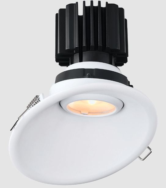 Lotus LED Lights L3G-RST-WH-RC36-1895 Tangra 3″ Gimbal Round Sloped Thin White Trim, Reflector Clear Glass, Beam Angle 36°, Color Temperature DTW 30K to 18K, CRI95