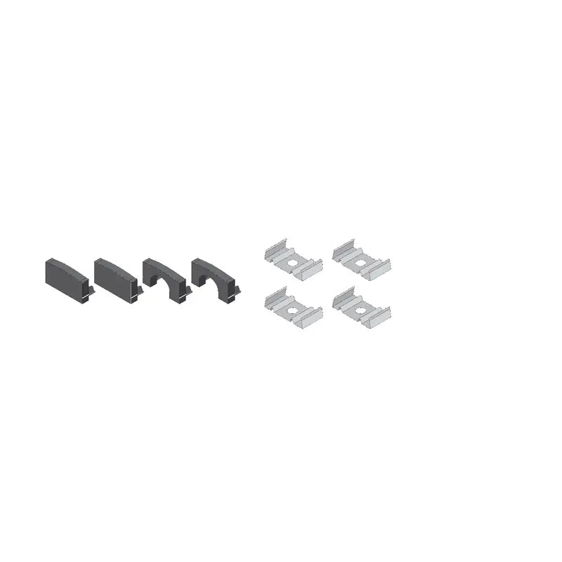 Diode LED DI-CHB-S1-ACCB S1 Channel Accessory Pack for Surface Mount LED Channel - Finish: Black