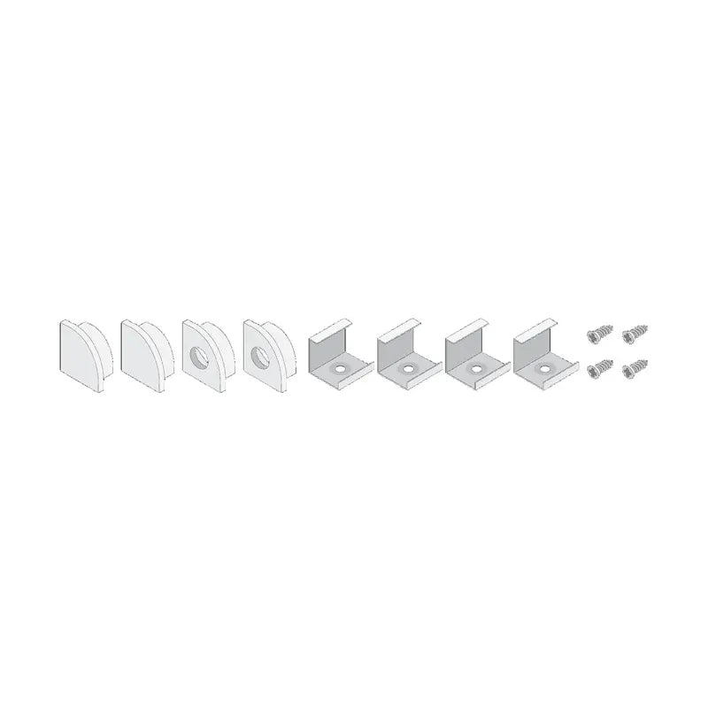 Diode LED DI-CHB-S45-ACCW S45 Channel Accessory Pack for Surface Mount LED Channel - Finish: White