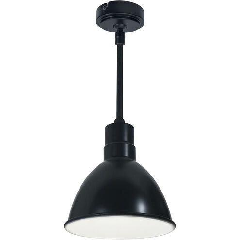 Nora Lighting NRLM-8ST1830BWLE4/48 8" RLM 48" Stem Mounted LED Shade, 2200lm, 3000K, Black/White, 120V 0-10V/Triac/ELV & 277V 0-10V Dimming