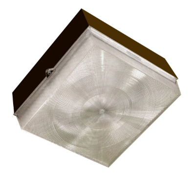 Dabmar Lighting DW6600-L20-30K-BZ Polycarbonate Square Surface Mounted Ceiling Fixture, G24, Color Temperature 3000K, Bronze Finish