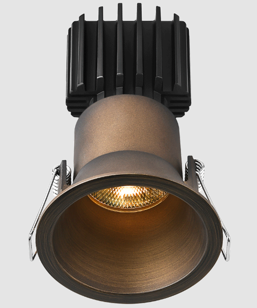 Lotus LED Lights L3F-RDT-BR-RS20-5C98 Tangra 3″ Fixed Round Deep Regressed Thin Bronze Trim, Reflector Semi Frosted Glass, Beam Angle 20°, Multi-Color Temperature, CRI98