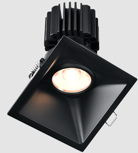 Lotus LED Lights L3G-SST-BK-LB36-1895 Tangra 3″ Gimbal Square Sloped Thin Black Trim, Lens Black, Beam Angle 36°, DTW 30K to 18K, CRI95
