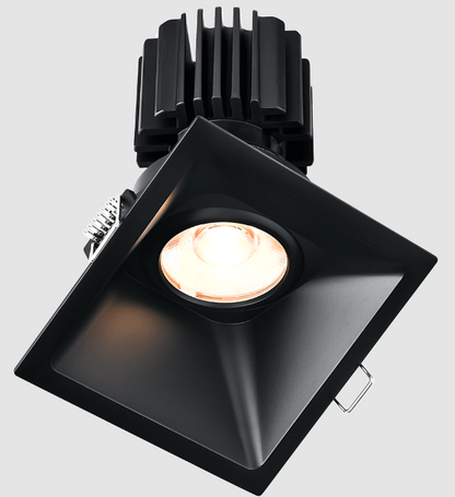Lotus LED Lights L3G-SST-BK-LB24-3K98 Tangra 3″ Gimbal Square Sloped Thin Black Trim, Lens Black, Beam Angle 24°, Color Temperature 30K, CRI98