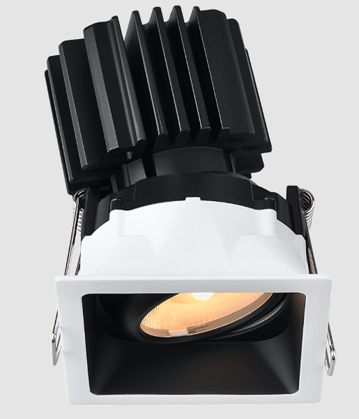 Lotus LED Lights L3G-SRT-WB-LB36-1895 Tangra 3″ Gimbal Square Recessed Thin White-Black Duo Trim, Lens Black, Beam Angle 36°, DTW 30K to 18K, CRI95