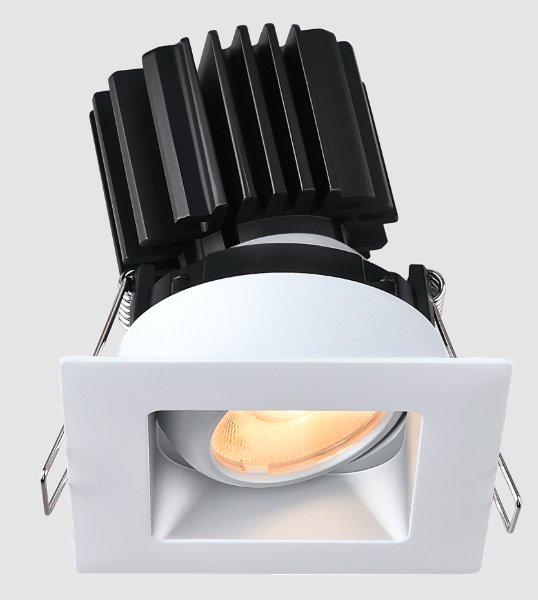 Lotus LED Lights L3G-SRW-AZ-RC36-3K98 Tangra 3″ Gimbal Square Recessed Wide Alzak Trim, Reflector Clear Glass, Beam Angle 36°, Color Temperature 30K, CRI98