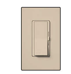 Lutron DVSCTV-TP Diva Satin 120V / 16A Fluorescent / LED 0-10V Single Pole Dimmer, Taupe Finish