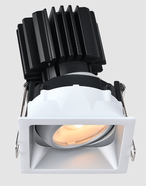 Lotus LED Lights L3G-SRT-AZ-LW24-1895 Tangra 3″ Gimbal Square Recessed Thin Alzak Trim, Lens White, Beam Angle 24°, Color Temperature DTW 30K to 18K, CRI95