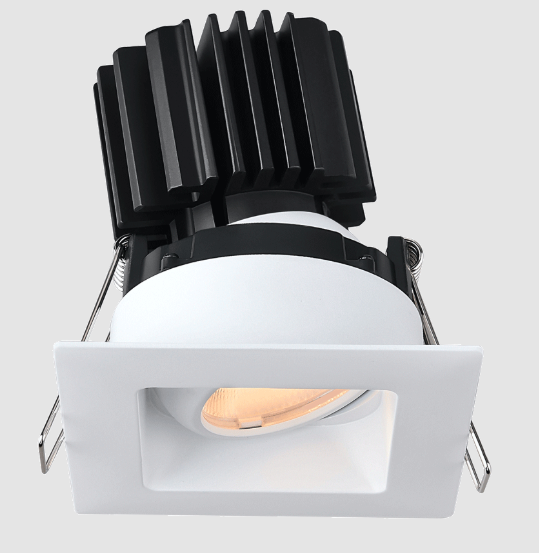 Lotus LED Lights L3G-SRW-WH-RF50-3K95 Tangra 3″ Gimbal Square Recessed Wide White Trim, Reflector Frosted Glass, Beam Angle 50°, Color Temperature 30K, CRI95
