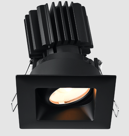 Lotus LED Lights L3G-SRW-BK-RS36-3K95 Tangra 3″ Gimbal Square Recessed Wide Black Trim, Reflector Semi Frosted Glass, Beam Angle 36°, Color Temperature 30K, CRI95