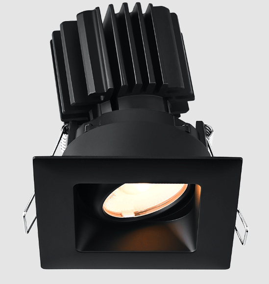 Lotus LED Lights L3G-SRW-BK-RF50-3K95 Tangra 3″ Gimbal Square Recessed Wide Black Trim, Reflector Frosted Glass, Beam Angle 50°, Color Temperature 30K, CRI95