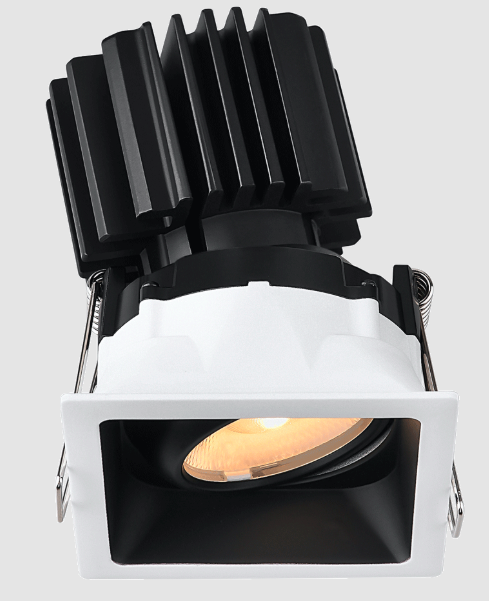 Lotus LED Lights L3G-SRT-WB-LB24-3K95 Tangra 3″ Gimbal Square Recessed Thin White-Black Duo Trim, Lens Black, Beam Angle 24°, Color Temperature 30K, CRI95