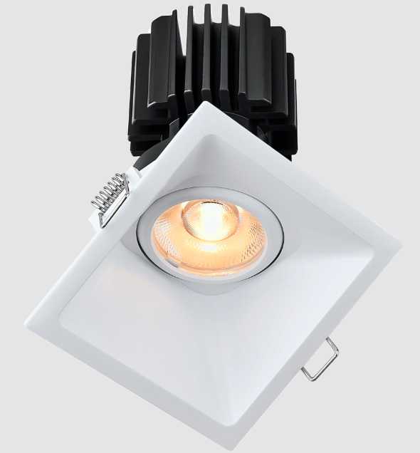 Lotus LED Lights L3G-SST-WH-LW50-3K98 Tangra 3″ Gimbal Square Sloped Thin White Trim, Lens White, Beam Angle 50°, Color Temperature 30K, CRI98
