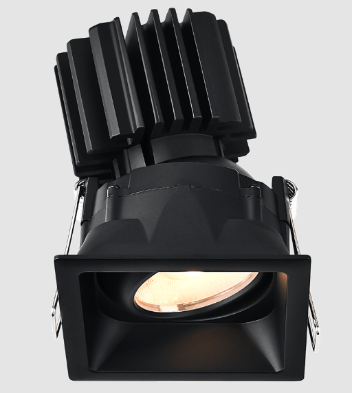 Lotus LED Lights L3G-SRT-BK-RS36-3K95 Tangra 3″ Gimbal Square Recessed Thin Black Trim, Reflector Semi Frosted Glass, Beam Angle 36°, Color Temperature 30K, CRI95