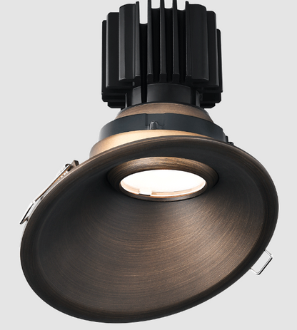 Lotus LED Lights L3G-RST-BR-LB50-3K98 Tangra 3″ Gimbal Round Sloped Thin Bronze Trim, Lens Black, Beam Angle 50°, Color Temperature 30K, CRI98