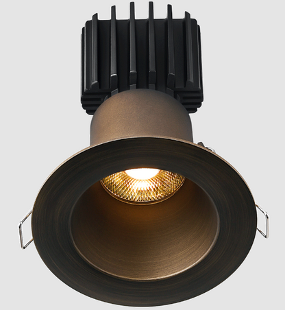 Lotus LED Lights L3F-RDW-BR-RS36-5C95 Tangra 3″ Fixed Round Deep Regressed Wide Bronze Trim, Reflector Semi Frosted Glass, Beam Angle 36°, Multi-Color Temperature, CRI95