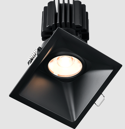Lotus LED Lights L3G-SST-BK-RF50-4C90 Tangra 3″ Gimbal Square Sloped Thin Black Trim, Reflector Frosted Glass, Beam Angle 50°, 4CCT+DTW 35K to 27K, CRI90