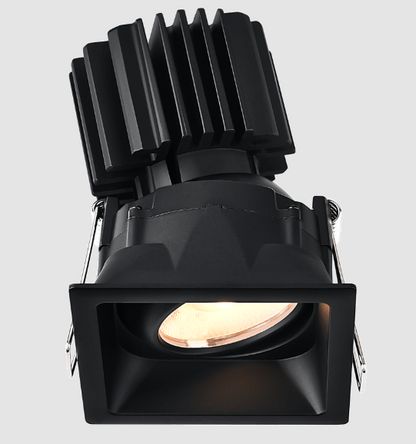 Lotus LED Lights L3G-SRT-BK-RC36-5C95 Tangra 3″ Gimbal Square Recessed Thin Black Trim, Reflector Clear Glass, Beam Angle 36°, Multi-Color Temperature, CRI95