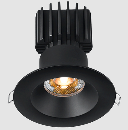 Lotus LED Lights L3F-RRW-BK-RC20-4C90 Tangra 3" Fixed Round Recessed Wide Black Trim Clear Lens, Beam Angle 20°, Color Temperature 4CCT+DTW 35K to 27K, CRI90