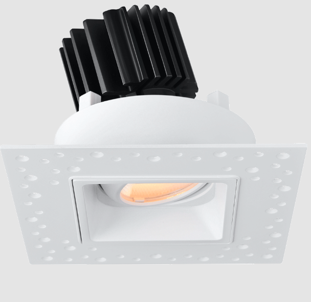 Lotus LED Lights L3G-SIT-WH-LW50-5C98 Tangra 3″ Gimbal Square Invisible White Trim, Lens White, Beam Angle 50°, Multi-Color Temperature, CRI98