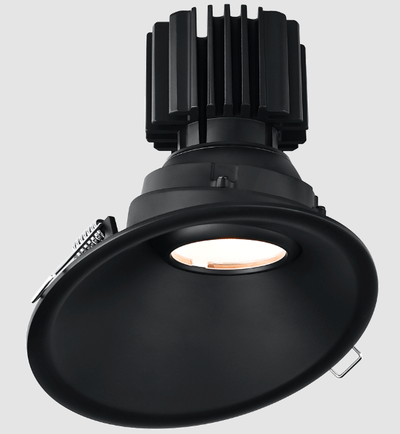 Lotus LED Lights L3G-RST-BK-RF50-3K98 Tangra 3″ Gimbal Round Sloped Thin Black Trim, Reflector Semi Frosted Glass, Beam Angle 50°, Color Temperature 30K, CRI98