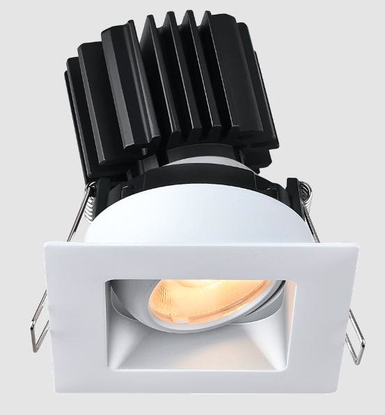 Lotus LED Lights L3G-SRW-AZ-RF50-1895 Tangra 3″ Gimbal Square Recessed Wide Alzak Trim, Reflector Frosted Glass, Beam Angle 50°, Color Temperature DTW 30K to 18K, CRI95