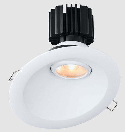Lotus LED Lights L3G-RSW-WH-RF50-5C98 Tangra 3″ Gimbal Round Sloped Wide White Trim, Reflector Frosted Glass, Beam Angle 50°, Multi-Color Temperature, CRI98