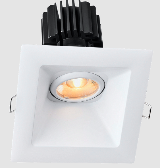 Lotus LED Lights L3G-SSW-WH-LW36-3K98 Tangra 3″ Square Surface/Wash Trim – CCT 3000K – 36° Beam – White Trim – White Lens Reflector – CRI 98