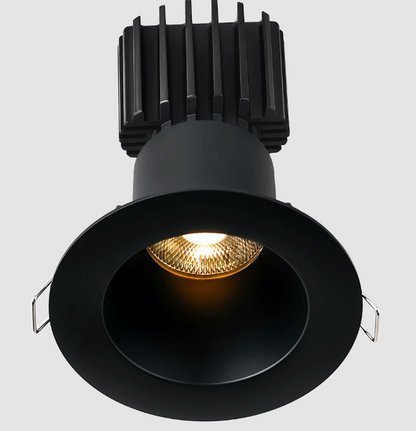 Lotus LED Lights L3F-RDW-BK-RS36-4C90 Tangra 3″ Fixed Round Deep Regressed Wide Black Trim Reflector, Semi Frosted Glass, Beam Angle 36°, Color Temperature 4CCT+DTW 35K to 27K, CRI90