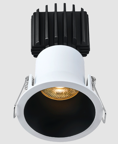 Lotus LED Lights L3F-RDT-WB-RC36-3K98 Tangra 3″ Fixed Round Deep Regressed Thin White-Black Duo Trim, Reflector Clear Glass, Beam Angle 36°, Color Temperature 30K, CRI98