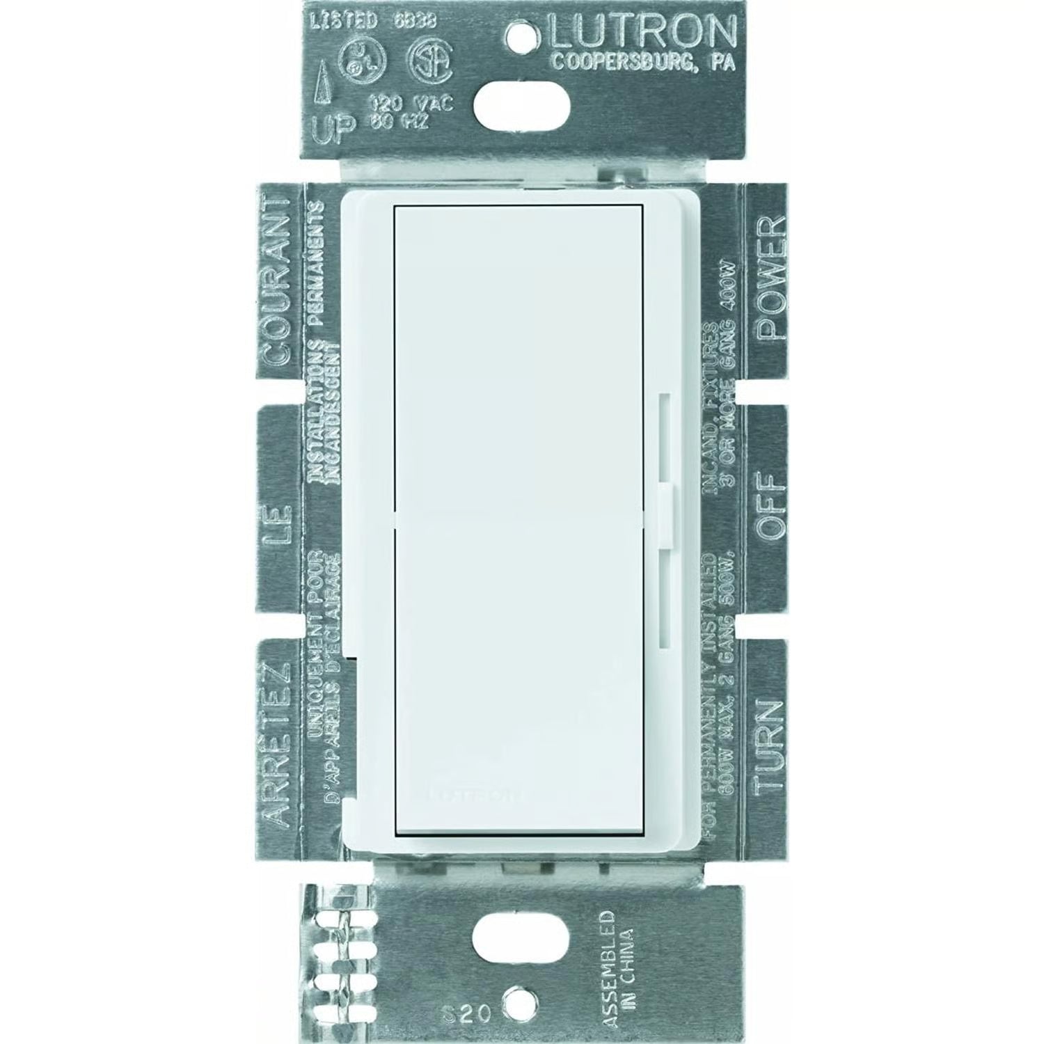 Lutron DVELV-300PH-WH Diva ELV Dimmer Switch 300W 120V White Single Pole