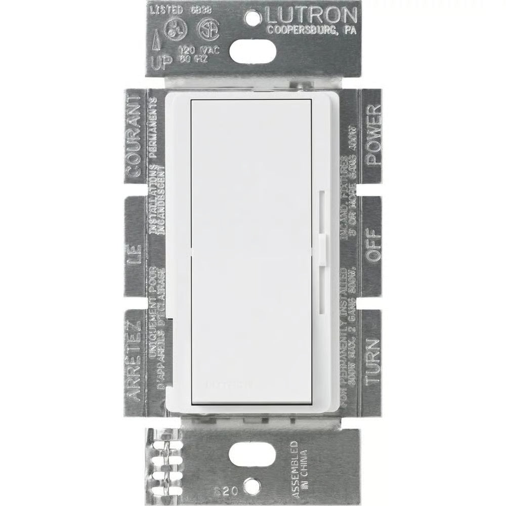 Lutron DVFSQ-FH-WH Diva 3 Speed Fan Control 1.5A 120V White Single Pole 3 Way