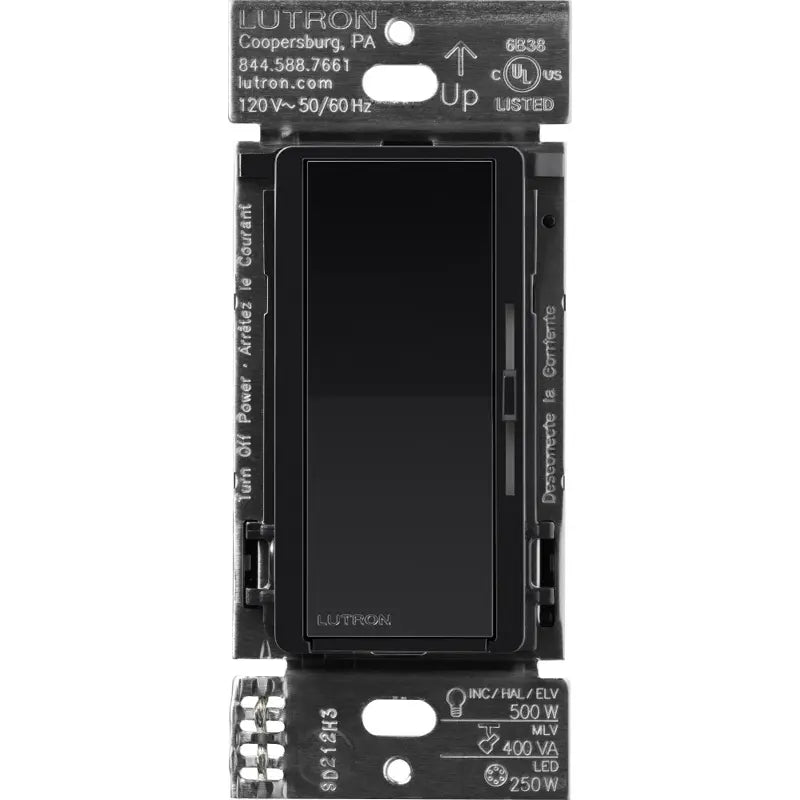 Lutron DVRF-5NE-BL Caseta Diva Smart ELV+ Dimmer - Finish: Black - Input Voltage: 120V