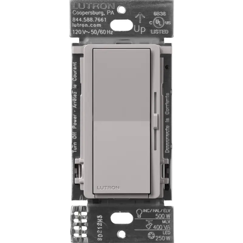 Lutron DVRF-5NE-GR Caseta Diva Smart ELV+ Dimmer - Finish: Gray - Input Voltage: 120V