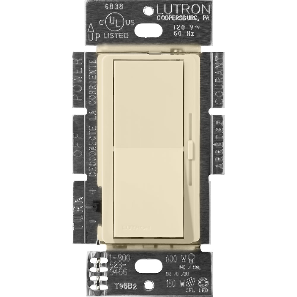 Lutron DVSCLV-603P-SD Diva Magnetic Low-Voltage 3-Way Dimmer With Night Light - 450W Max - Finish: Sand