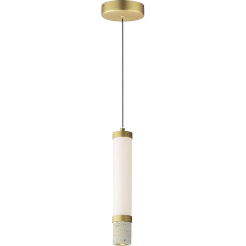 ET2 Contemporary Lighting E11051-01TVGLD 2.5 Inch Travertine Single Pendant Ceiling Light - CCT: 3000K - Finish: Gold
