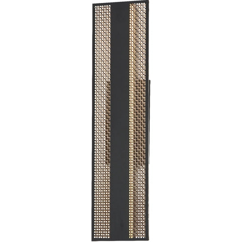ET2 Contemporary Lighting E30292-ACPBK Interlace 24" LED Wall Sconce - CCT: 3000K - Finish: Black and Aged Copper