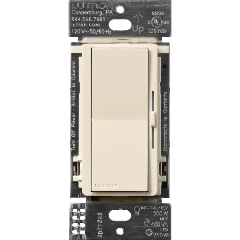 Lutron DVRF-5NE-LA Caseta Diva Smart ELV+ Dimmer - Finish: Light Almond - Input Voltage: 120V