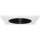 Elco Lighting EL4351B 4" Square Baffle Trim for ELD4RT LED Module - Black Baffle, White Square