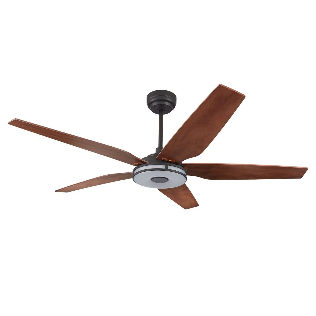 Carro USA SFR525S-L13-B3-1 52" Elira Smart Ceiling Fan With LED Light Kit -  Fixture Finish: Black - Blade Finish: Cherrywood