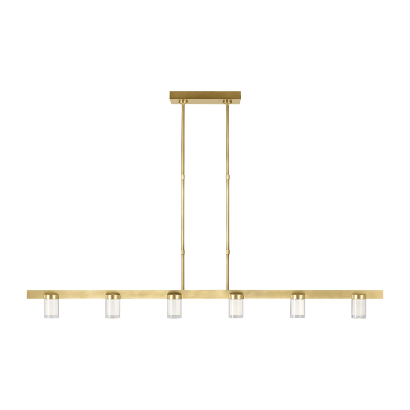 Visual Comfort Architectural 700LSESF60NB-LED927 Esfera 6-lt 60" LED Linear Suspension - Natural Brass - 25.1W 2700K - 2417 Lumens - CRI 90 - Voltage: 120V