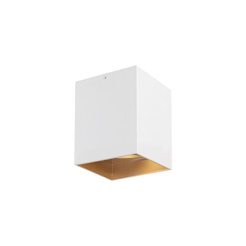 Visual Comfort Modern Collection 700FMEXO640WG-LED935 Sean Lavin Exo 5.2 Inch Matte White-Gold Haze Flush Mount 14W LED 90 CRI 3500K 40°