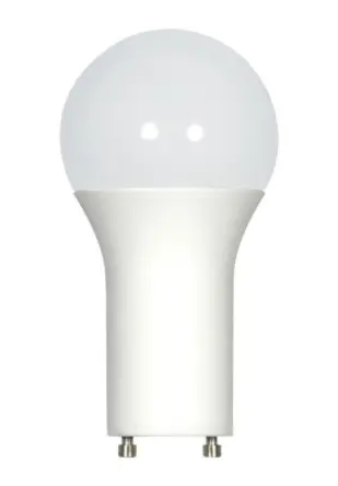 SATCO S28488 LED A19 Bulb, Dimmable, GU24, Wattage 16.5W, Lumens 1600 lm, Voltage 120V, Color Temperature 4000K, White