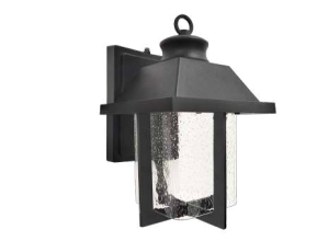 Westgate LRS-ML-SG-MCT-P-BK 8" Mini Square Seeded Glass Lantern W/ Photocell, Wattage 12W, Lumens 650Lm, Color Temperature 30K/40K/50K, Black Finish