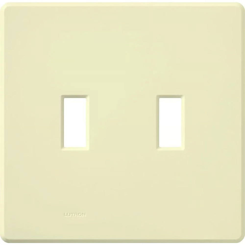 Lutron FG-2-AL Fassada 2 Gang Wall Plate for Traditional Style Dimmers or Switches - Color: Almond