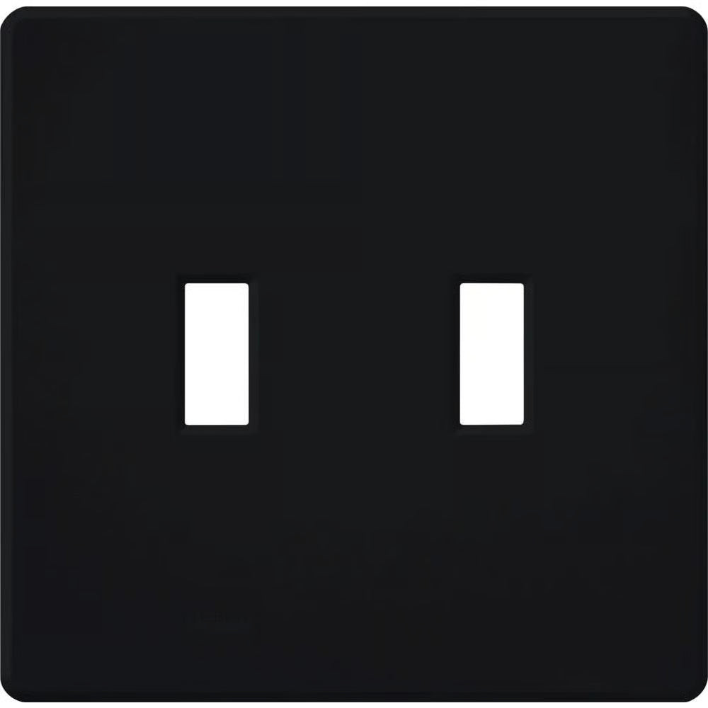 Lutron FG-2-BL Fassada 2 Gang Wall Plate for Traditional Style Dimmers or Switches - Color: Black