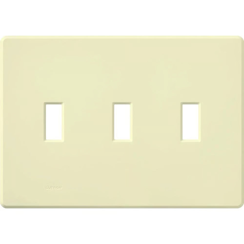 Lutron FG-3-AL Fassada 3 Gang Wall Plate for Traditional Style Dimmers or Switches - Color:  Almond - Finish: Gloss